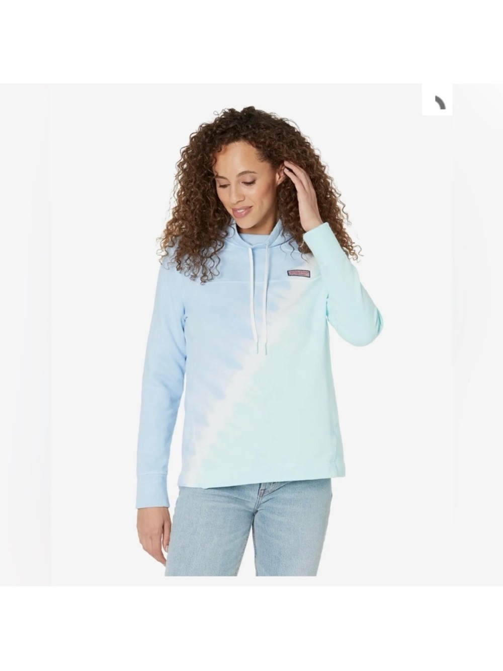 Vineyard Vines Women's Tie-Dye Pullover Hoodie in Light Blue & Mint